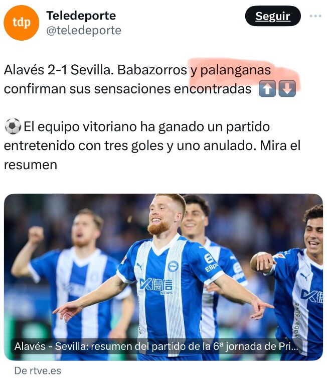 El polémico tuit de Teledeporte