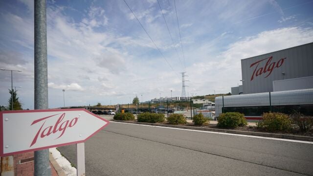 Fachada de la planta de Talgo, a 29 de agosto de 2024, en Rivabellosa, Álava.