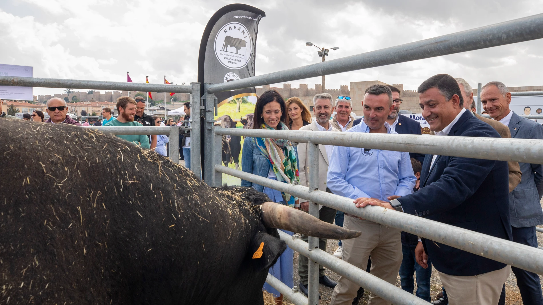Carlos García observa un ejemplar junto a Alonso Álvarez de Toledo, Sánchez Cabrera y Rubén Serrano, entre otros