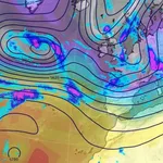 Las borrascas atlánticas también vendrán acompañadas de rachas de viento fuerte o muy fuerte.
