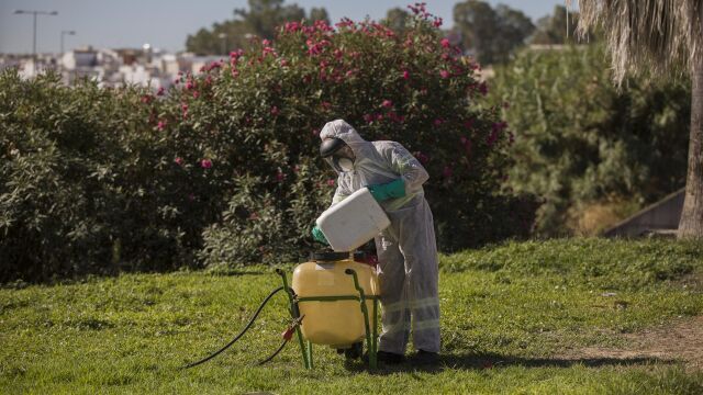 Trabajos de fumigación contra el virus del Nilo