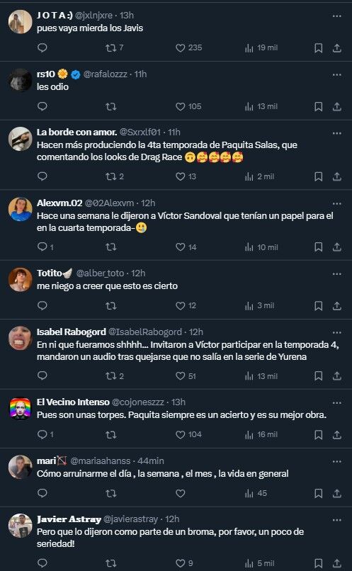 Respuesta a la información ofrecida en &quot;Drag Race&quot;