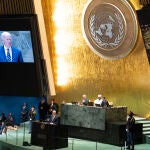 El presidente de EE UU, Joe Biden, durante su discurso ante la Asamblea General de la ONU en Nueva York