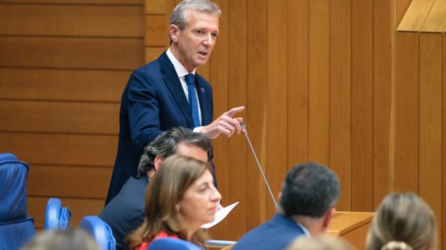 El presidente gallego, hoy, en el Parlamento. 