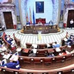 Vista del pleno municipal celebrado hoy en Valencia