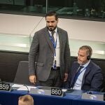 El eurodiputado de Se Acabó la Fiesta, Luis "Alvise" Pérez, durante un pleno en el Parlamento Europeo