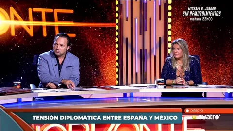 Iker Jiménez y Carmen Porter en el plató de 'Horizonte'