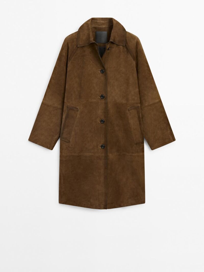 Gabardina trench ante piel