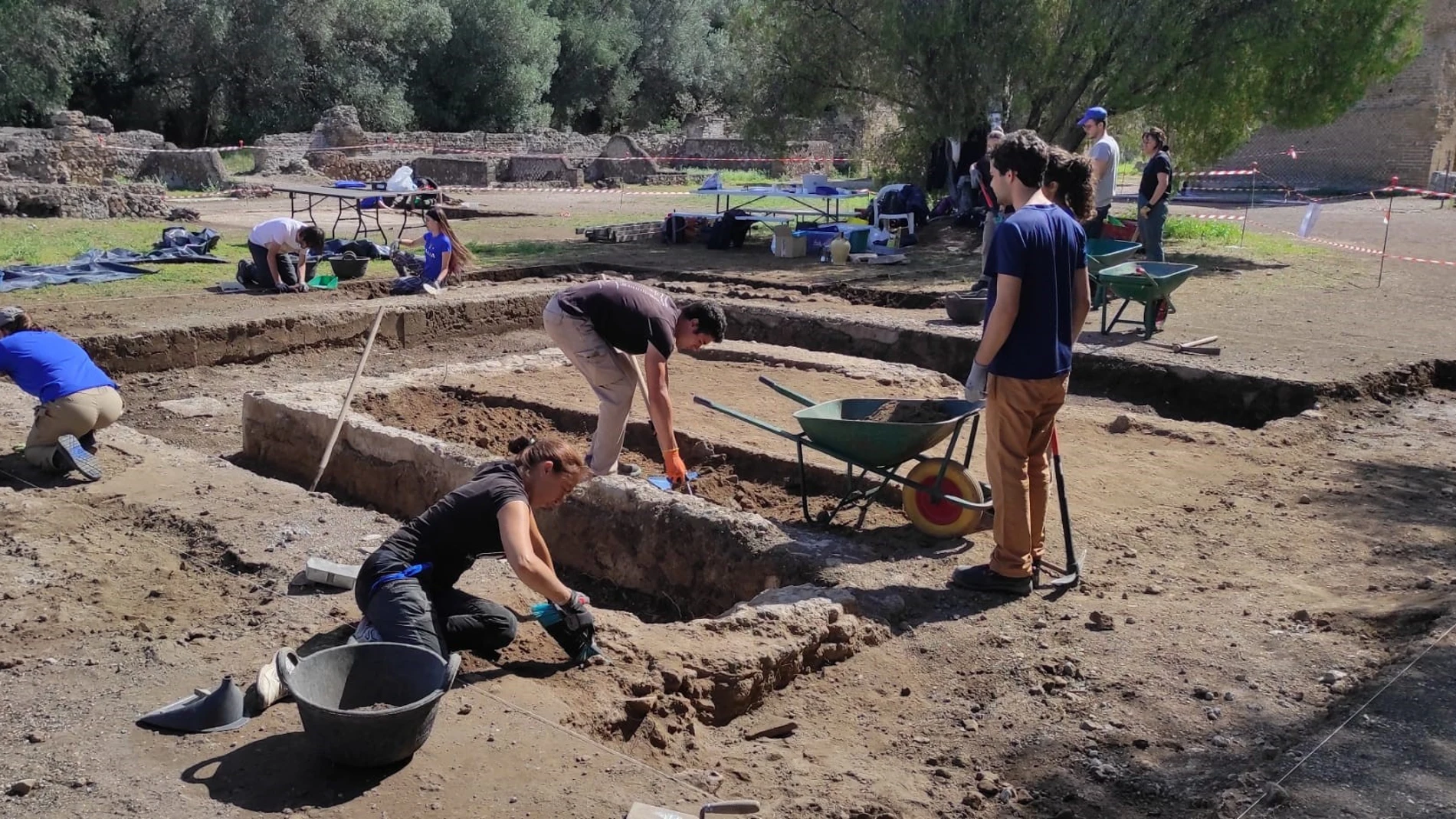Excavaciones en Villa Adriana, en Roma