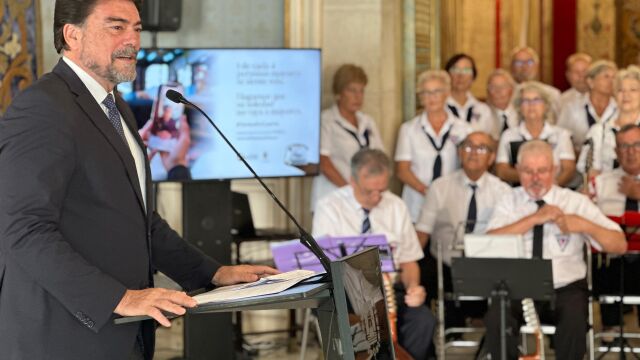 El alcalde de Alicante, Luis Barcala, en un acto hoy en Alicante