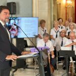 El alcalde de Alicante, Luis Barcala, en un acto hoy en Alicante