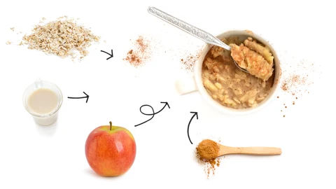 Porridge o gachas de manzana.