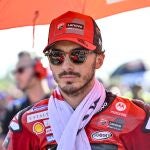 Pecco Bagnaia, antes de arrancar la carrera de Indonesia