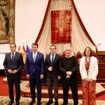 Mañueco junto a García Carbayo, Juan Manuel Corchado y Ferrand Adrià en Salamanca