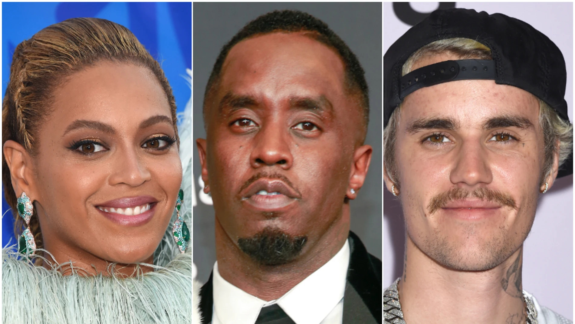 Beyoncé, Sean 'Diddy' Combs y Justin Bieber Beyoncé, Sean 'Diddy' Combs y Justin Bieber