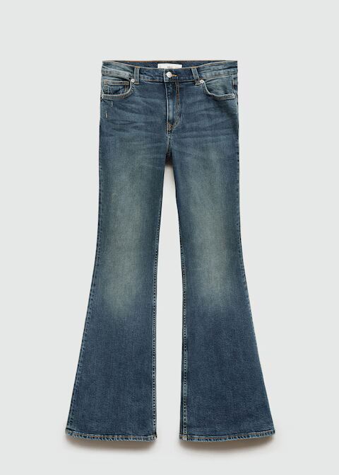 Jeans flare tiro alto