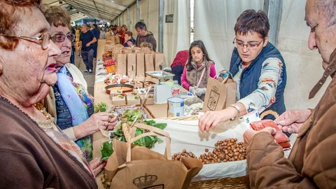 Venta de avellanas en el Festival de la Avellana de Piloña