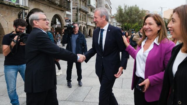 El presidente gallego, hoy, en Vigo. 