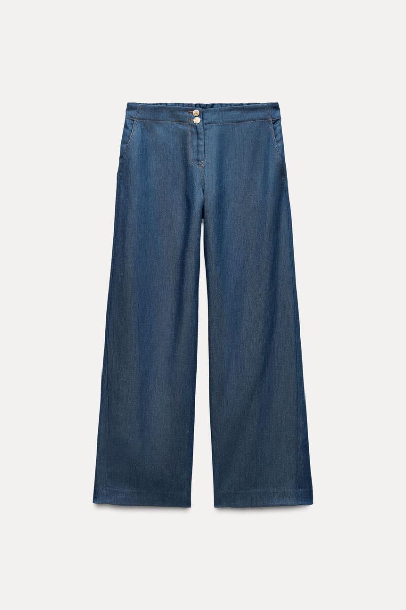 Pantalón ancho efecto denim