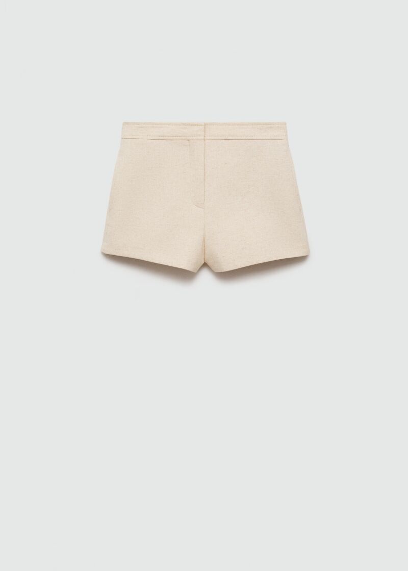 Pantalón corto de algodón y lino, de Mango (49,99 euros)