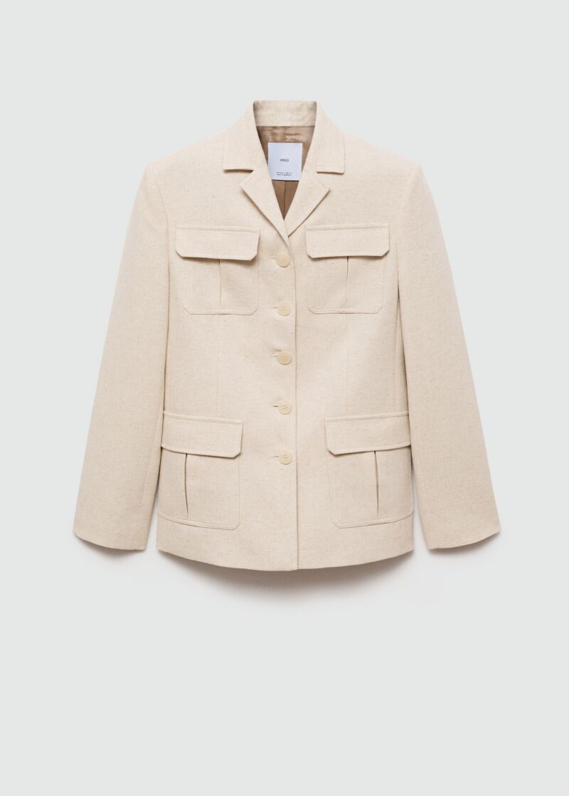 Blazer de algodón y lino, de Mango (89,99 euros)