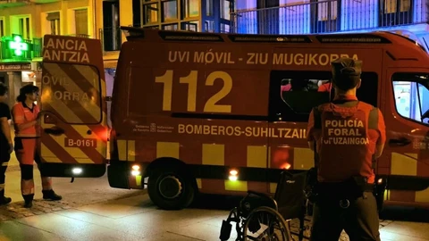 Imagen de archivo de una ambulancia en Pamplona