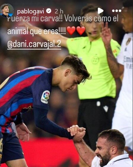 Gavi con Carvajal en Instagram