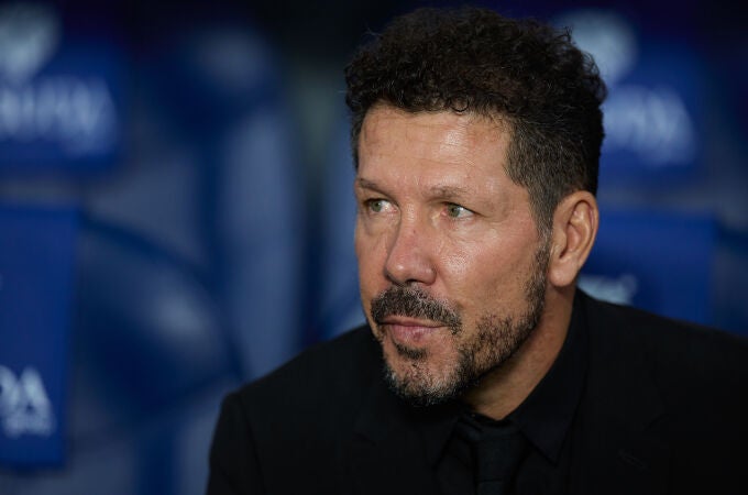 Diego Simeone durante el partido frente a la Real Sociedad.