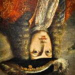 Imagen del retrato de Felipe V boca abajo en el Museo de Bellas Artes de Xàtiva