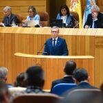 Rueda, hoy, en el Parlamento de Galicia. 