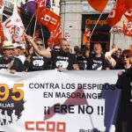 Protesta de trabajadores de MasOrange el pasado sábado en Madrid