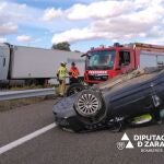 Muere un hombre y cuatro personas resultan heridas en un accidente en la A-23 a la altura de Longares 