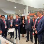 Emilio Corchado, CEOI de Statup Olé, junto a García Carbayo, José Moisés Martín, Javier Ponce y Juan Manuel Corchado en la Feria