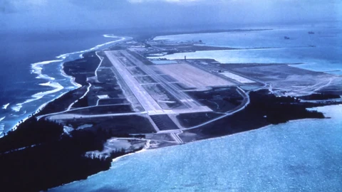 Pista de aterrizaje de la base aérea de la isla de Diego García