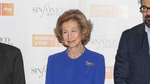 La Reina Sofía en el estreno de la obre ganadora del XII Premio Reina Sofía de composición musical en el Teatro Monumental de Madrid