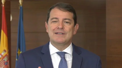Mañueco, durante su mensaje a los ciudadanos en el Día de la Hispanidad