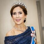 Queen Mary arrives for the gala dinner at Christiansborg Castle in Copenhagen,