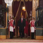 Los Reyes y la Princesa de Asturias presiden una recepción en el Palacio Real por el Día de la Fiesta Nacional