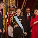 Sus Majestades los Reyes Felipe IV y la reina Letizia junto a Leonor, Su Alteza Real la Princesa de Asturias, 