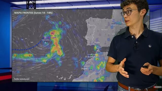 Jorge Rey, el joven aficionado a la meteorología, en su última predicción.