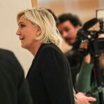 French extreme right leader Marine Le Pen faces questions in her trial for misusing EU funds