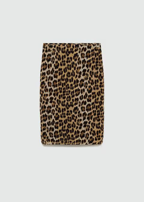 Falda midi leopardo