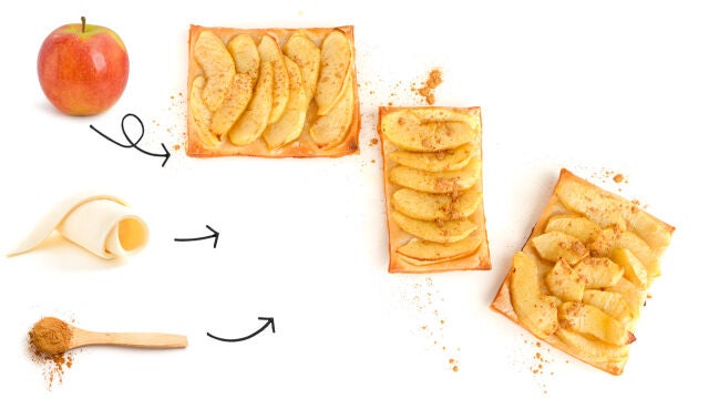 Receta de tarta de manzana rápida y fácil.