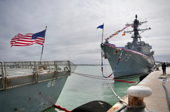 El buque USS Oscar Austin (DDG 79) en la base naval de Rota (Cádiz), que junto a la de Morón de la Frontera (Sevilla) componen las dos bases militares de Estados Unidos en España en relación a los acuerdos de la OTAN