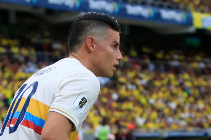 James Rodríguez en el partido reciente frente a Chile por Eliminatorias Sudamericanas