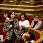 La consellera de Interior de la Generalitat, Núria Parlon, en la primera sesión de control al Govern en el Parlament, a 16 de octubre de 2024