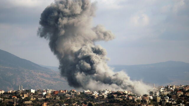 Israeli airstrikes on Khiam, southern Lebanon