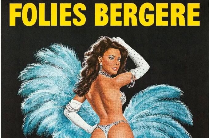 Cartel de un espectáculo de vedettes en el Folies Bergere de Paris