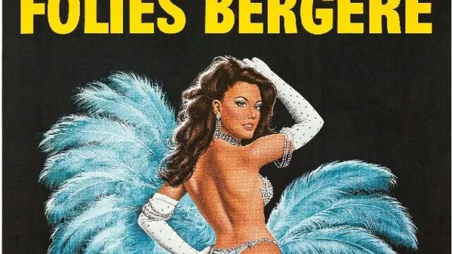 Cartel de un espectáculo de vedettes en el Folies Bergere de Paris