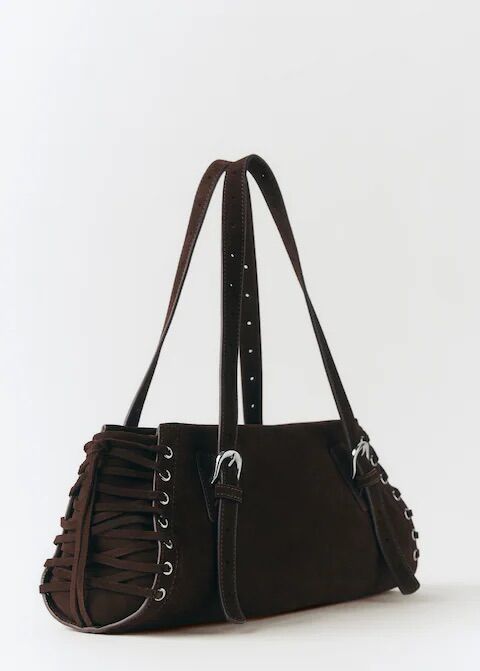 Bolso de ante con lazos.